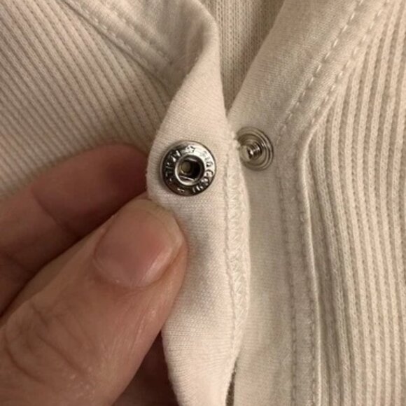 Authentic GUCCI White Ribbed Cotton Stretch Cardigan Size Large Made In Italy - Picture 6 of 9